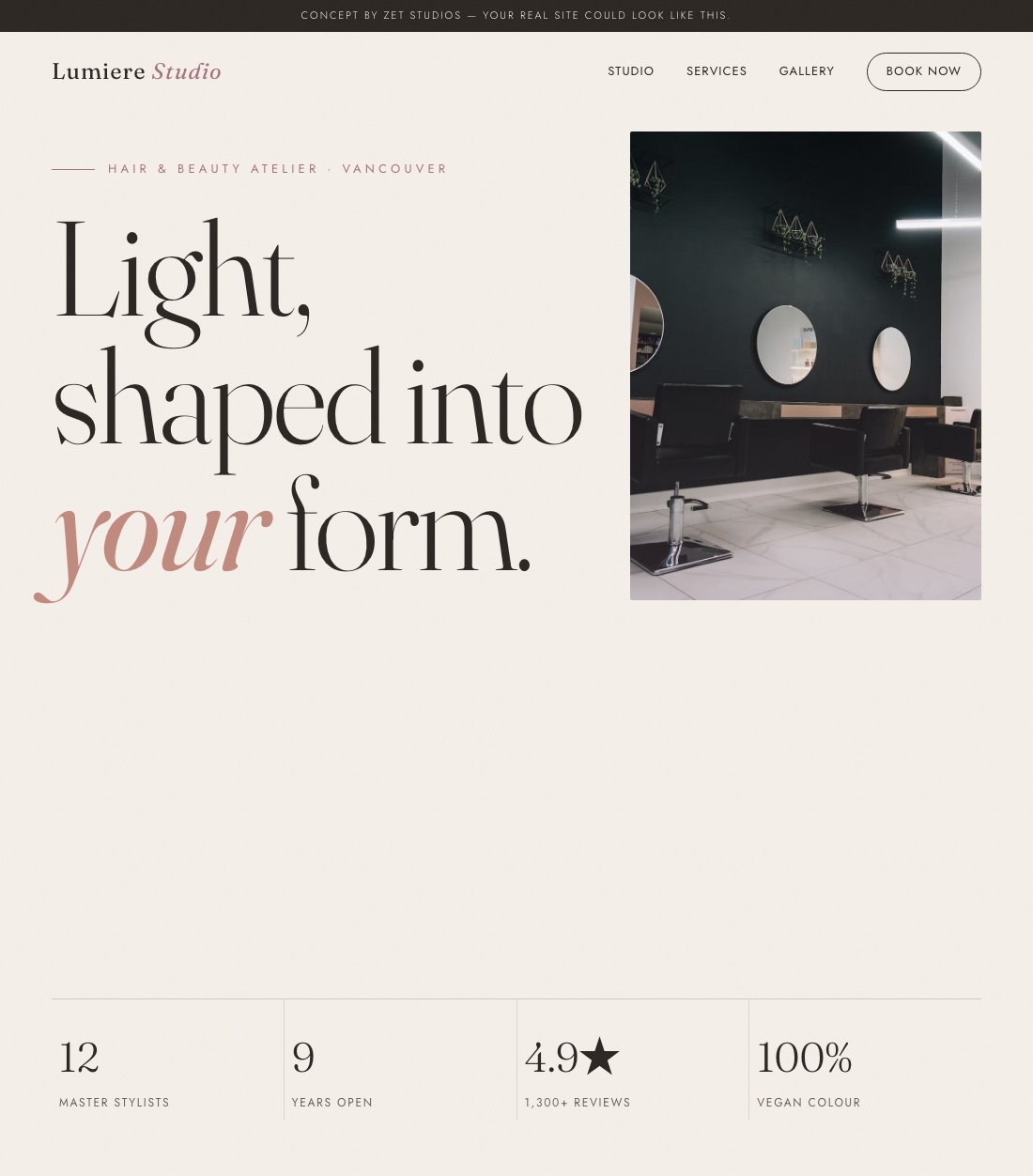 Salon concept site